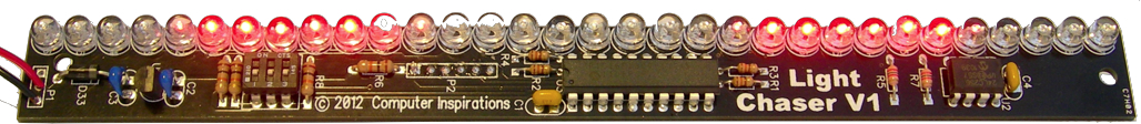 Assembled Red LED Chaser with 32 LEDs and 13 Animations Assembled Red LED Chaser with 32 LEDs and 13 Animations